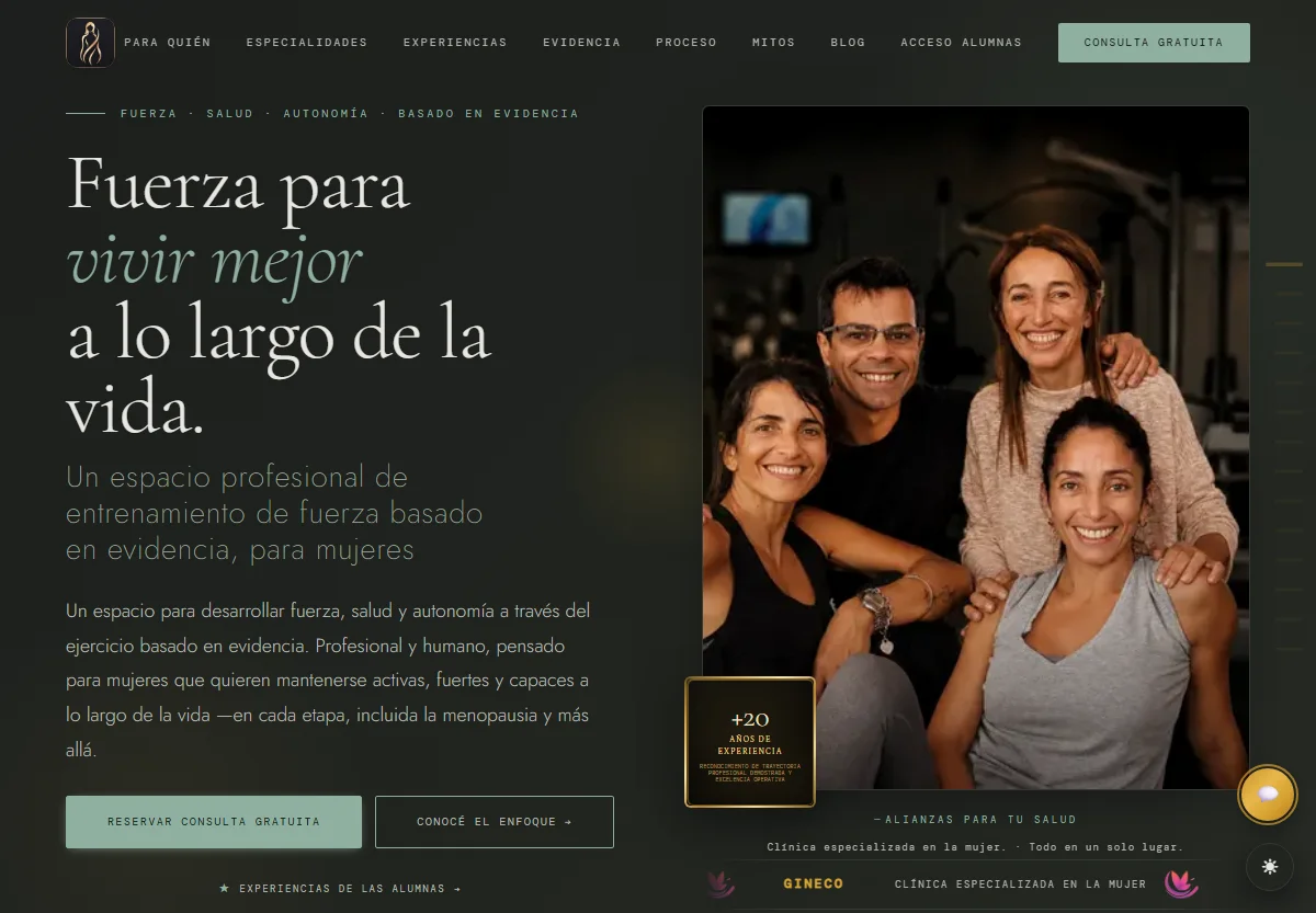 Captura del sitio Fuerza y autonomía